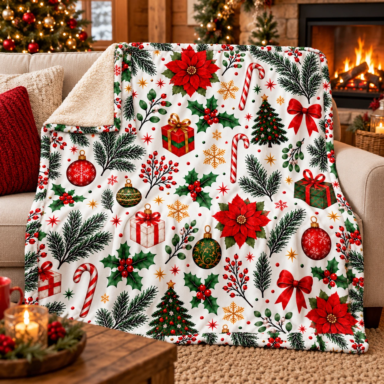 Custom Family Photo Cozy Fleece Blanket