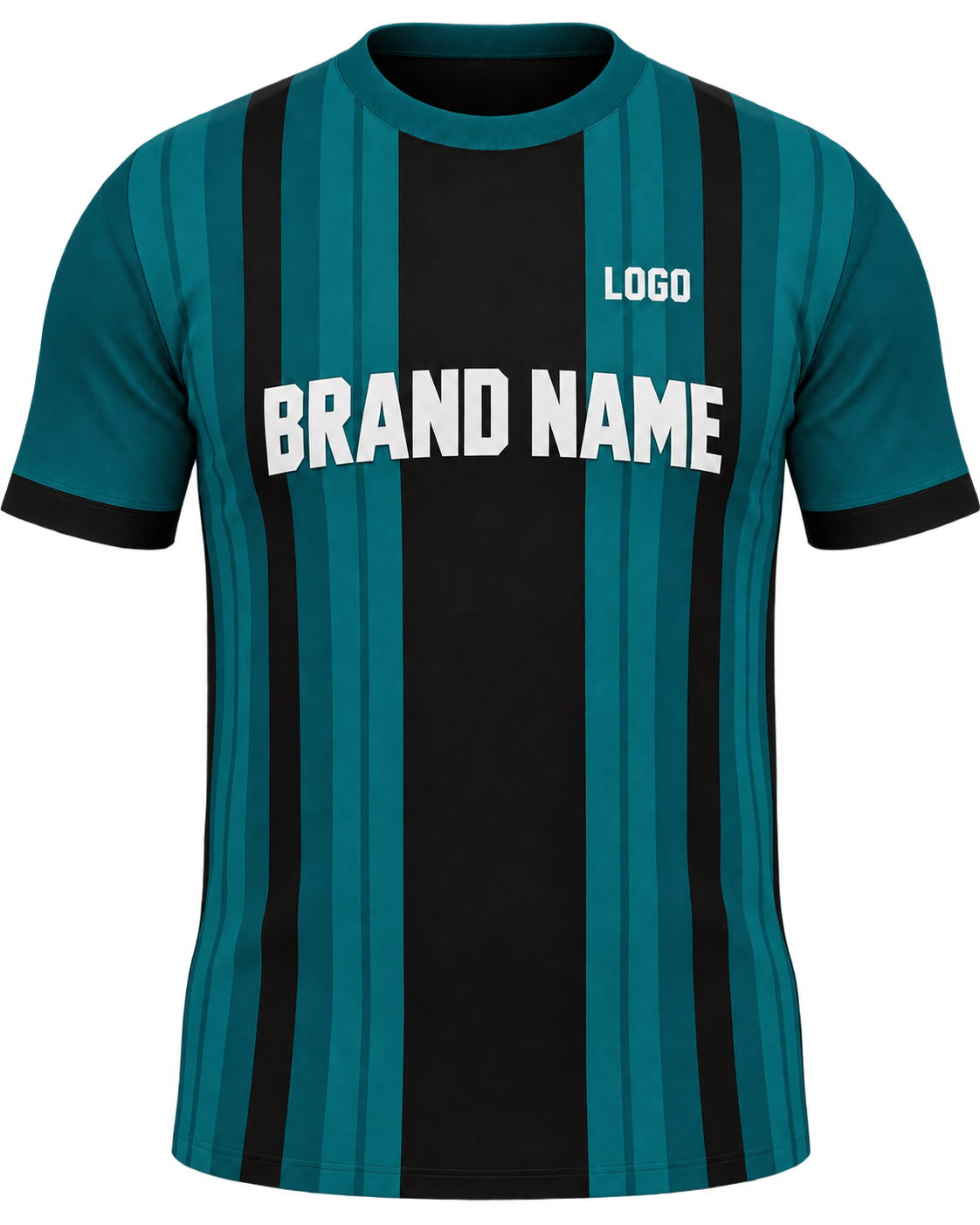 Teal and black striped Dri-Fit short sleeve shirt